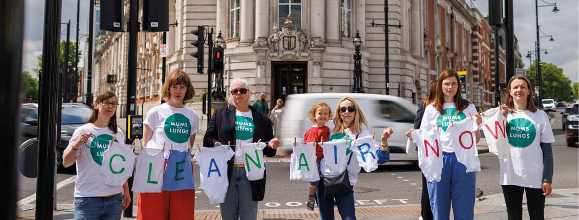 7th June 2024, Brixton, London, UK. Mums For Lungs 'Clean Air Now' campaign.