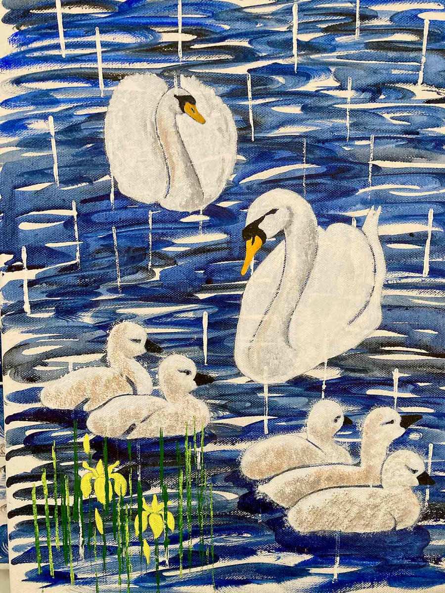 'Brockwell Swan Family' by Charles Rice