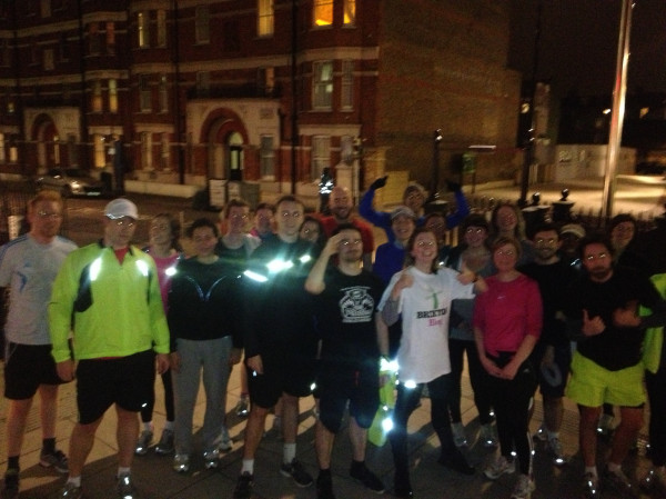 A blurry phone picture of some of the Brixton runners after the run (sorry to those who were cut out of the shot!) 