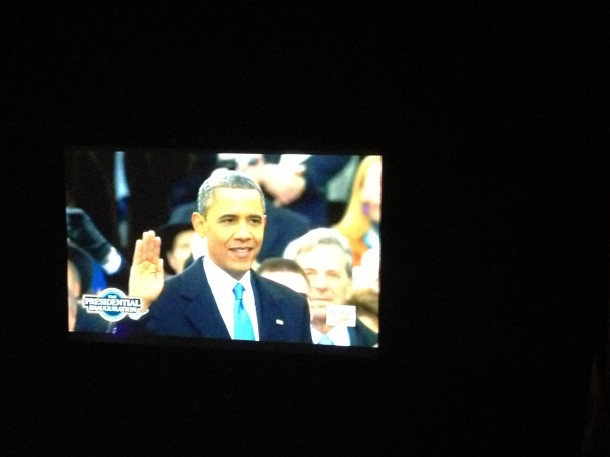 President Obama taking the oath