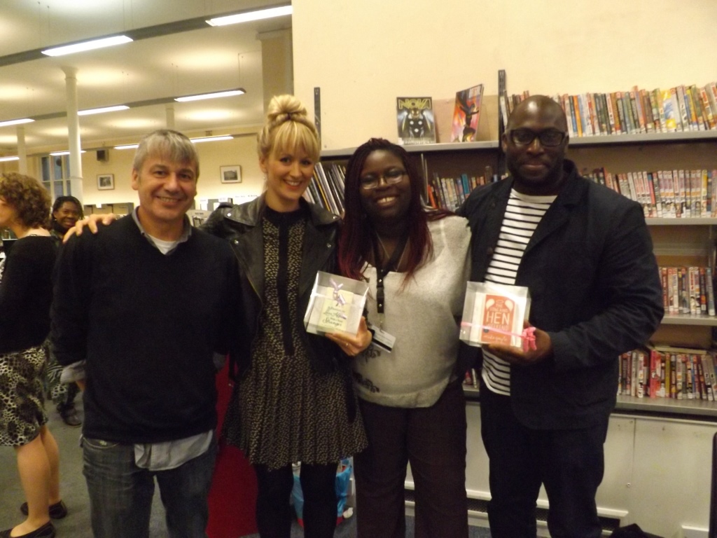 [L-R] Tim O'Dell, Lucy Robinson, Marie Ayoola & Mike Gayle at Brixton library 
