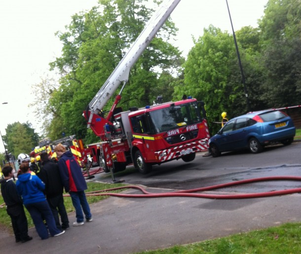 Fire engine outside Clinton House earlier. Picture by  Paul Redwood