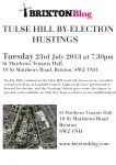 tulsehill hustings poster