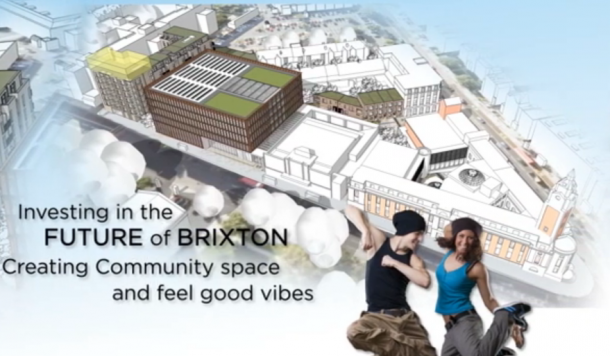 Plans include at least two new blocks of flats, as well as an 'enterprise centre' on Brixton Hill