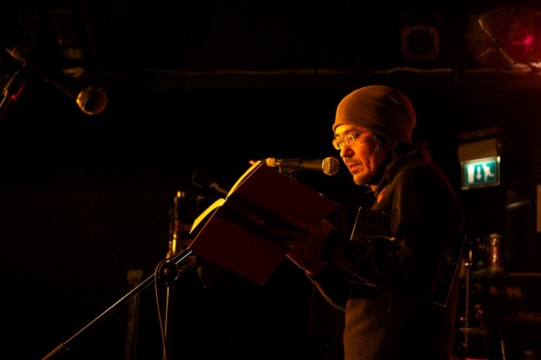 Japanese novelist Hideo Furukawa on stage at the Brixton BookJam © Stuart Taylor 2014
