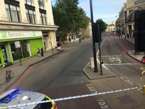 Stockwell Road was closed this morning. Picture by @AndyBartlett on Twitter