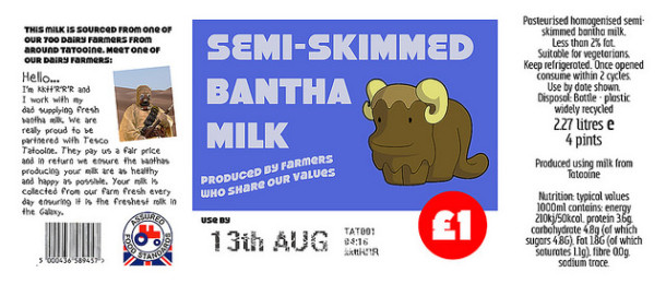 "Bantha Milk" label in Brixton Tesco