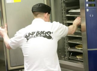 A baker at Bad Boys Bakery