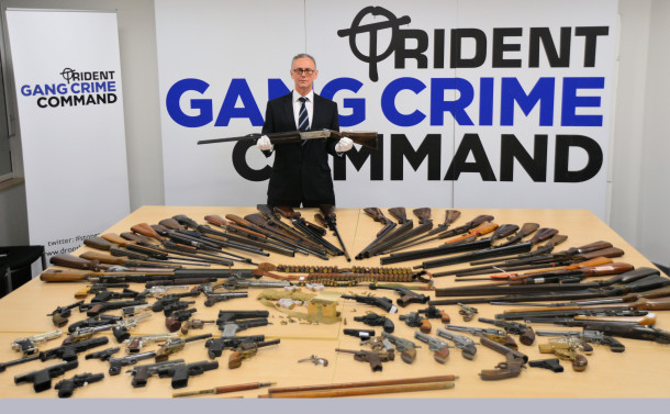 A cache of guns - photo by Met police