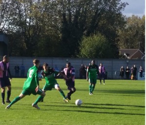 Dulwich Hamlet players in action at Champion Hill   (Credit: Sandra Brobbey)