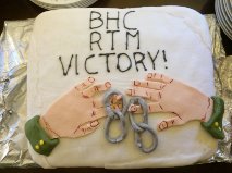 The victory cake, baked by Dolores Massaro of Lambeth College, Vauxhall Centre - photo by BHC RTM