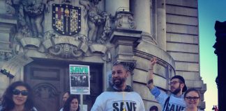 Save our homes demo outside Lambeth town hall