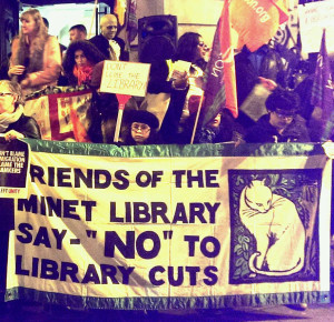 Friends of Minet library protest