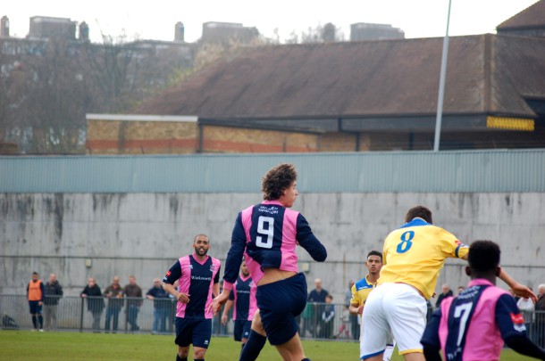 Dulwich Hamlet players in action against Enfield (Photo: Brixton Blog) 