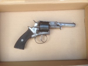 The firearm found during the weapons sweep