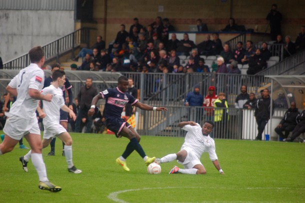Dulwich Hamlet in action against Brentwood Town at Champion Hill (Photo: Sandra Brobbey for Brixton Blog).