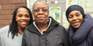 Hazel Turay (centre) with Desica Benjamin and Tracey-Ann Munroe