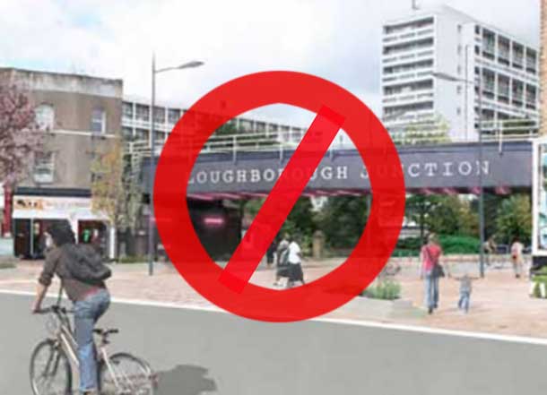 Artist's impression of Loughborough Junction redestrianised