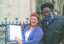 Club 414 leaseholders Louise Barron and Anthony Pommell outside the High Court