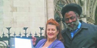 Club 414 leaseholders Louise Barron and Anthony Pommell outside the High Court