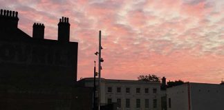 Dawn over Windrush Square