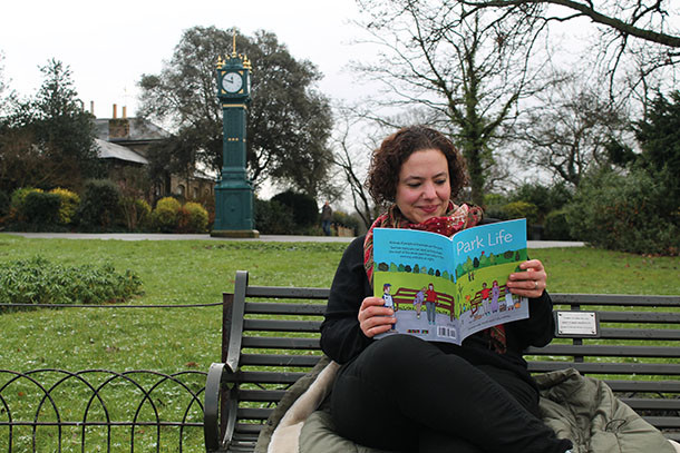 Park Life author Emmanuelle Smith in Brockwell Park