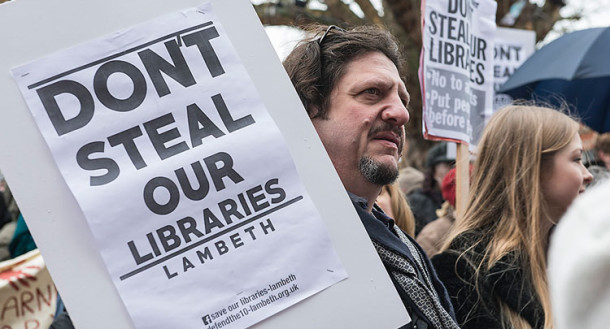 Jay Rayner at the libraries protest