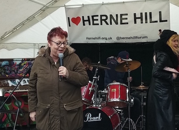 Jo Brand speaks in support of the Half Moon Pub