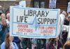 Libraries and Cressingham Gardens campaigners joined forces outside a Lambeth council cabinet meeting earlier this year