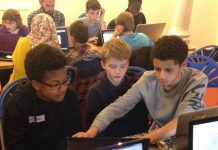 young computer coders at work