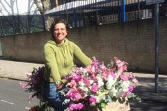 Lambeth country show floral ride. Bike decorated with flowers