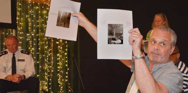 §Rob Goacher displays photographs of people pissing outside his home