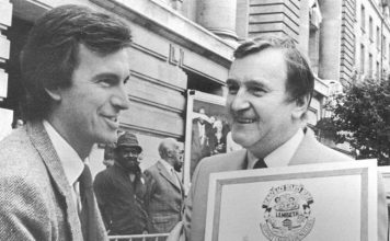 John McDonnell, then treasurer of the Greater London Council, with Ted Knight