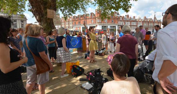 Singing for unity in Windrush Square