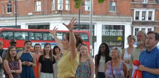 Singing for unity in Windrush Square