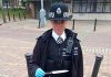Police officer with knife