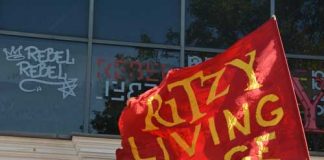 Ritzy living wage banner