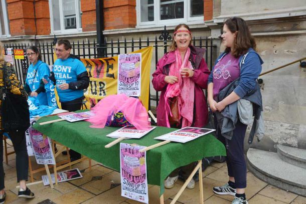Protest stalls outside Brixton library
