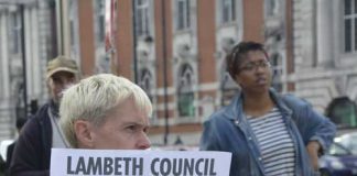 Protest against Lambeth council