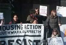 Housing Action Southwark and Lambeth protesters