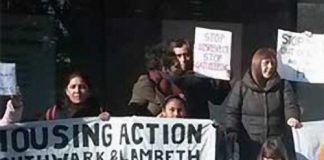 Housing Action Southwark and Lambeth protesters