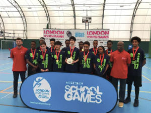 Ark Evelyn Grace Academy U16 Basketball Team with Ronnie Baker and Lewis Gabriele, DENG Academy at the London Youth Games 2017