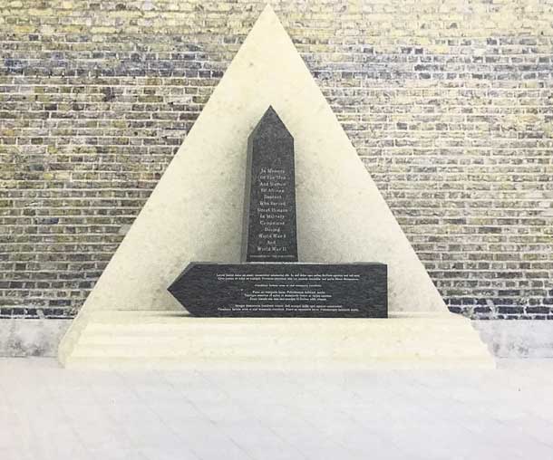 Artists impression of the Memorial to African and Caribbean soldiers who fought in two world wars.