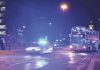 Police car in Brixton at night