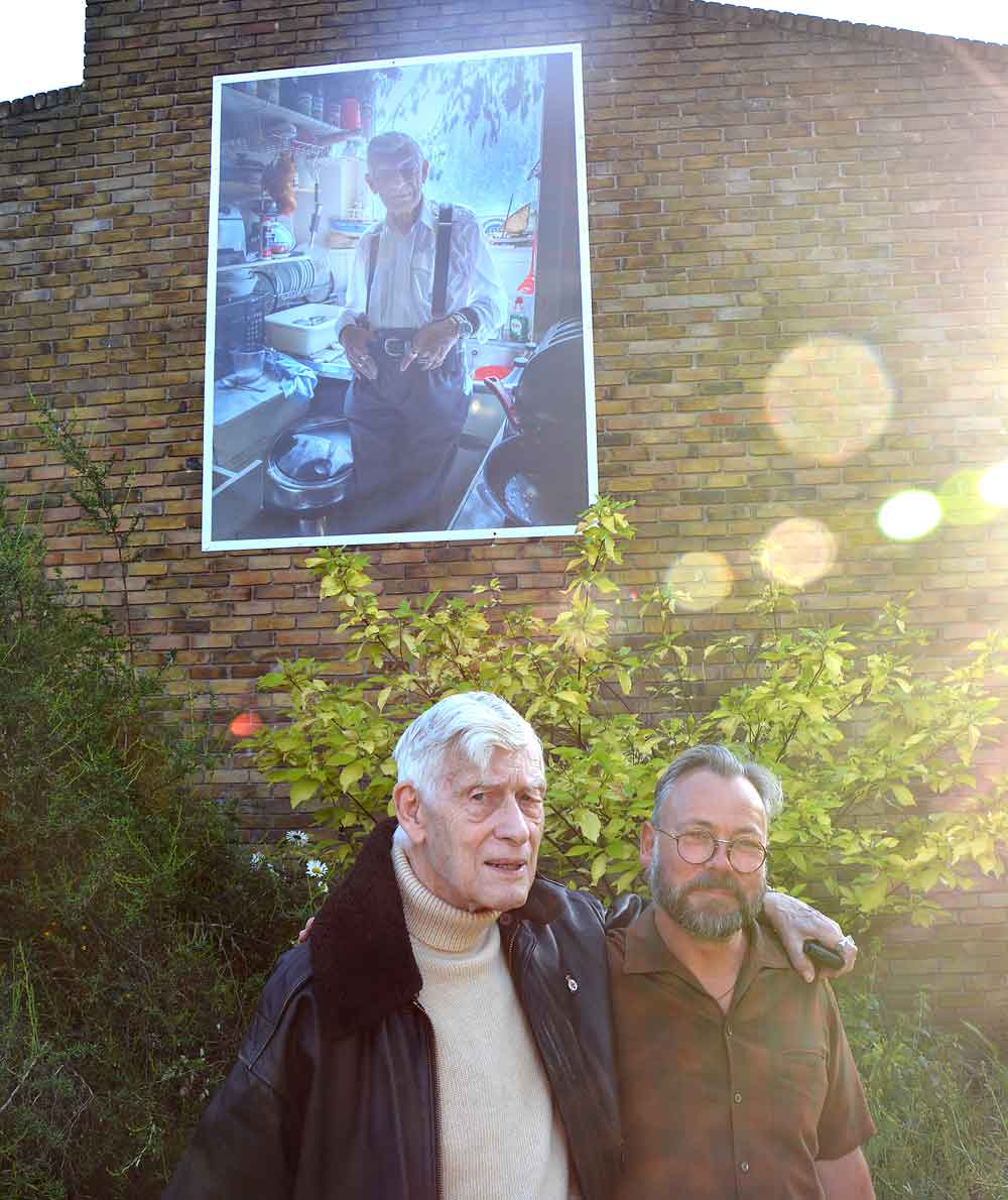 Mark with John. He was the life and soul of a pre-exhibition show in Peckham. People loved the picture of him in his kitchen