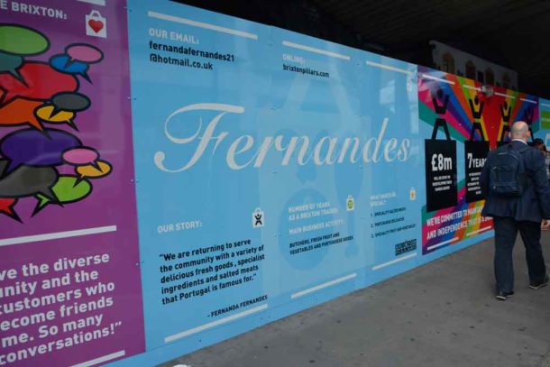 New hoardings on Brixton arches