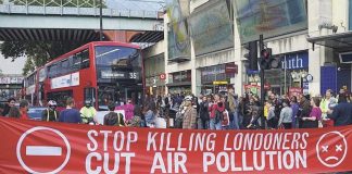 Pollution protest on the Brixton Road