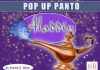 Sixteenfeet productions flyer for pop up panto Aladdin