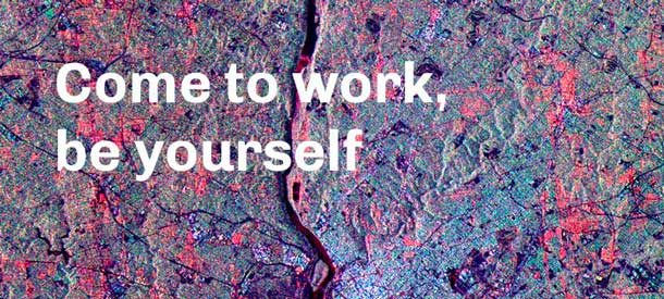 Canvas slogan: come to work be yourself