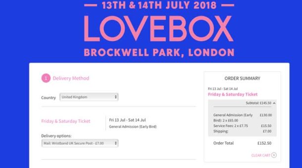 Two two-day Lovebox tickets cost more then £150